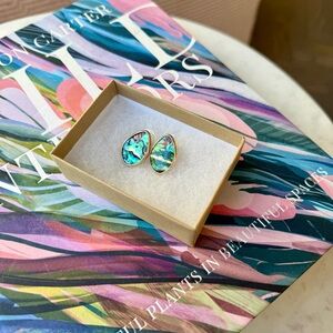 Abalone Stud Earrings | Statement Vintage Inspired Art Deco | Nickel Free | NWT